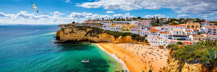 Fototapete Blick auf Carvoeiro an der Algarve