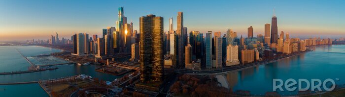 Fototapete Blick auf Chicago Panorama