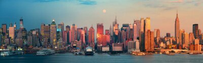 Blick auf den Sonnenuntergang in New York City