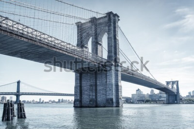 Fototapete Blick auf die Brooklyn Bridge in New York