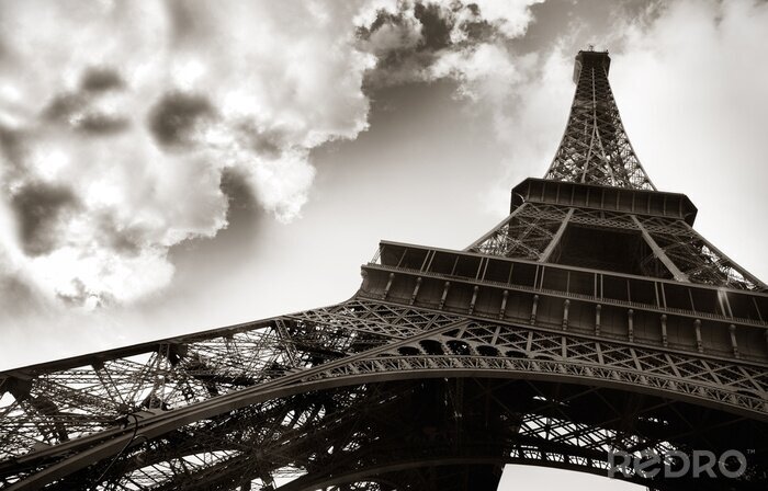 Fototapete Blick auf Eiffelturm von unten 3D