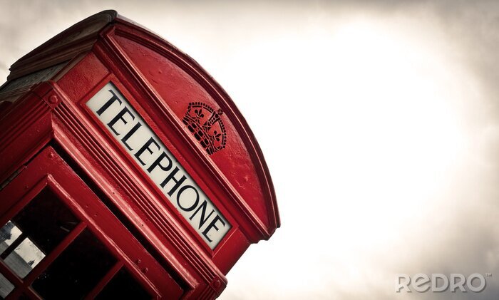 Fototapete Blick auf eine Telefonzelle in London