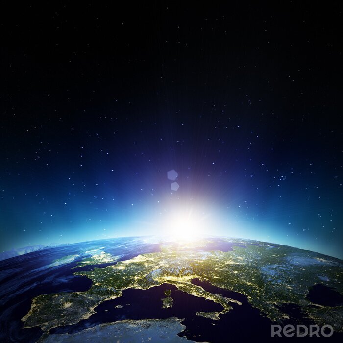 Fototapete Blick auf Europa aus dem Weltraum