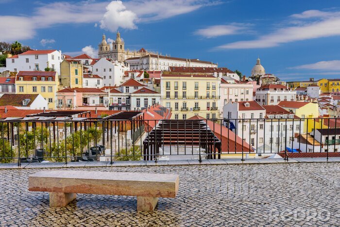 Fototapete Blick auf Lissabon von der Terrasse aus