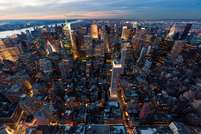 Fototapete Blick auf Metropole aus Vogelperspektive