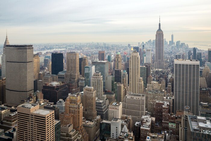 Fototapete Blick auf nebliges New York City