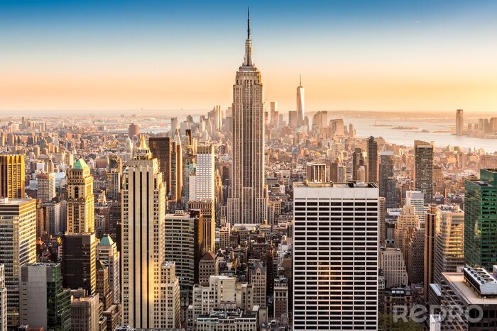 Fototapete Blick auf New Yorker Skyline an einem sonnigen Nachmittag