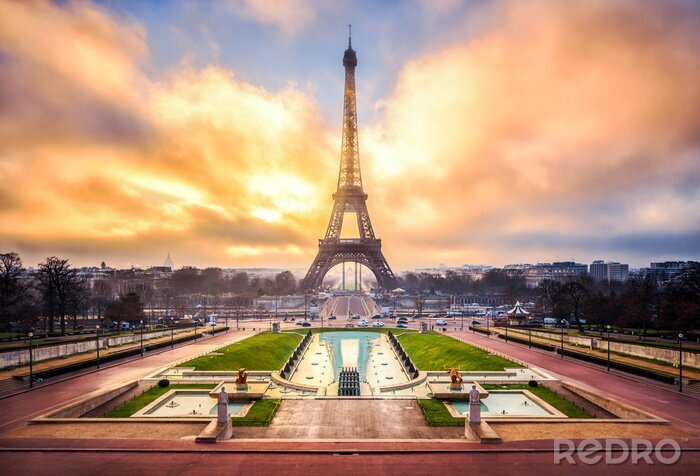 Fototapete Blick auf Paris und Himmel