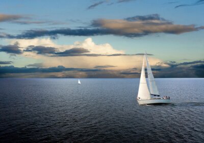 Fototapete Blick auf Segelboote in der ruhigen See