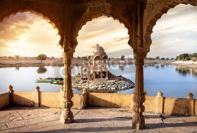 Fototapete Blick auf Wüste vom Tempel aus