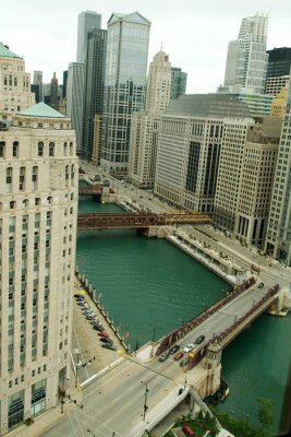 Fototapete Blick aufs Zentrum von Chicago