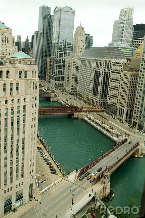 Fototapete Blick aufs Zentrum von Chicago