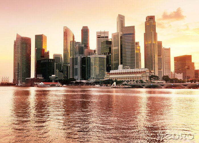 Fototapete Blick aufs Zentrum von Singapur
