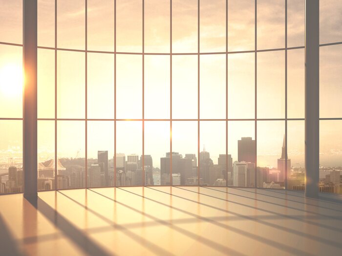 Fototapete Blick durch Breitwandfenster