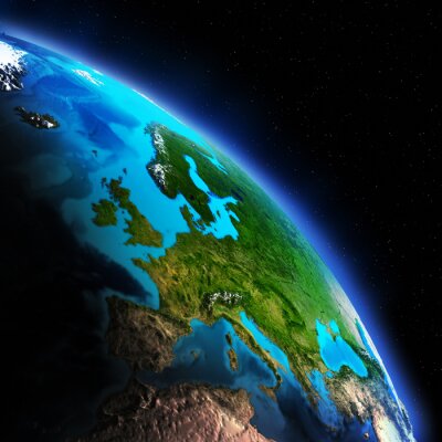 Fototapete Blick vom Weltraum auf Europa