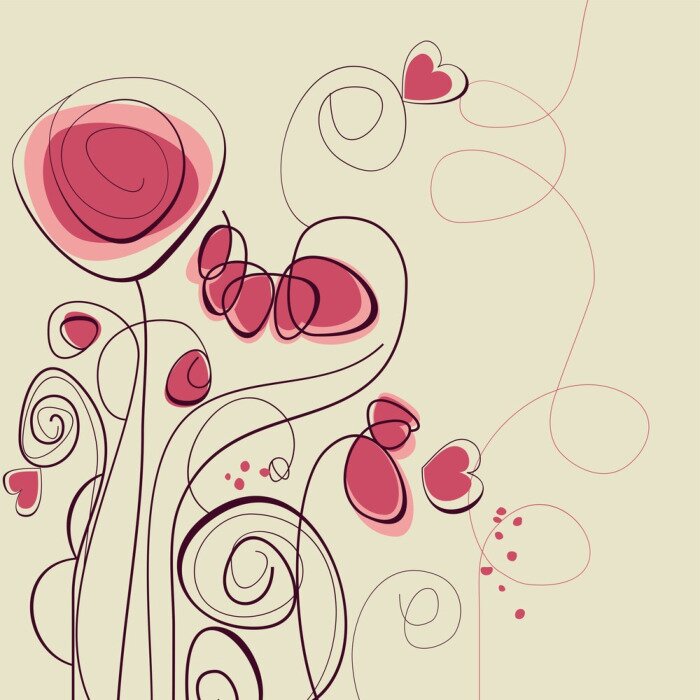 Fototapete Blumen auf einer dekorativen Komposition