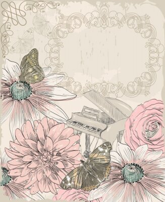 Blumen und Schmetterlinge Klavier