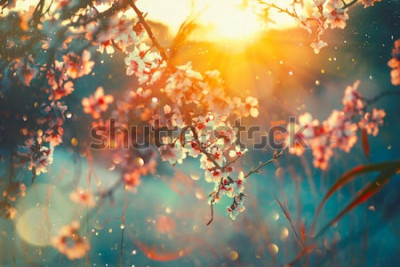 Fototapete Blumen und Sonnenschein