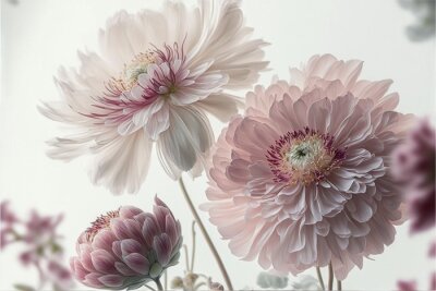 Fototapete Blumenstrauß aus weißen Chrysanthemen