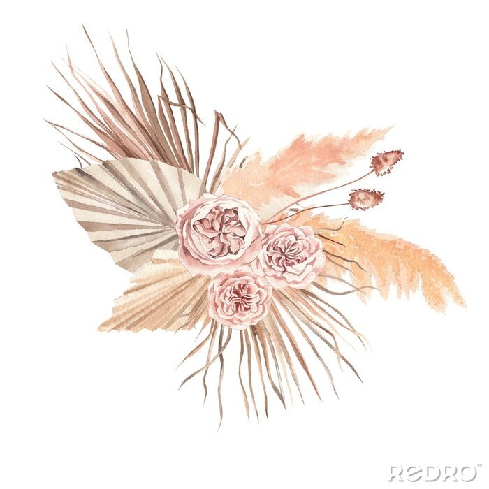 Fototapete Blumenstrauß mit Pampasgras