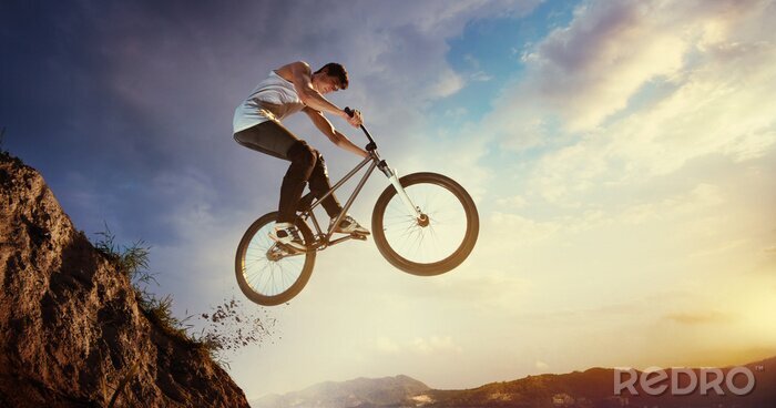 Fototapete BMX-Fahrrad in der Luft