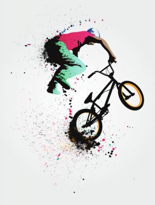 BMX-Rad und farbiger Hintergrund