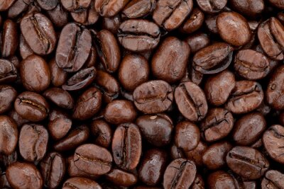 Bohnenkaffee in Hintergrund angeordnet