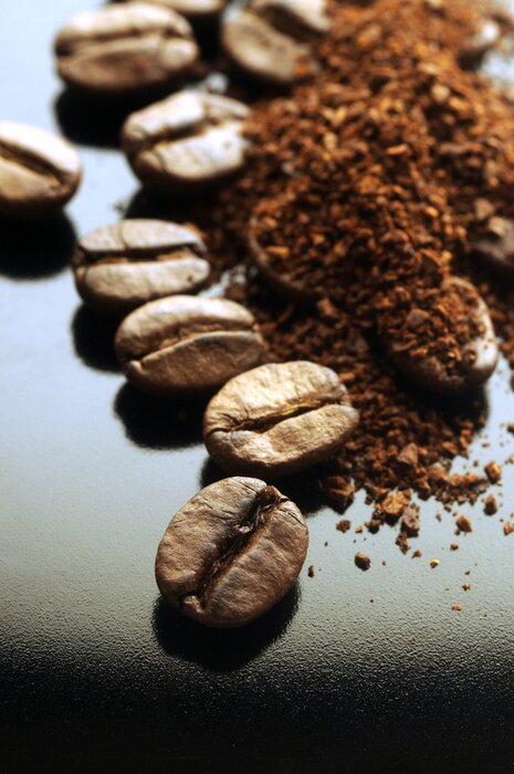 Fototapete Bohnenkaffee Pulverkaffee