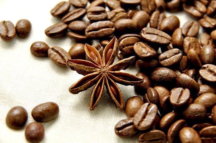 Fototapete Bohnenkaffee und Anis