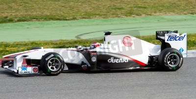 Fototapete Bolid auf der Rennstrecke in Barcelona