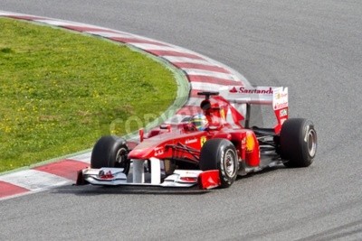 Fototapete Bolid F1 in der Kurve