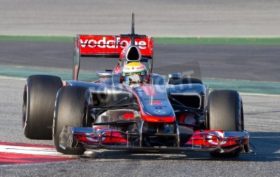 Fototapete Bolid fährt auf der Strecke