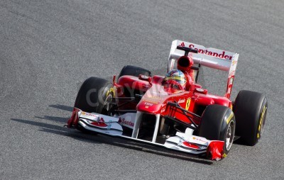 Fototapete Bolid Ferrari auf der Rennstrecke