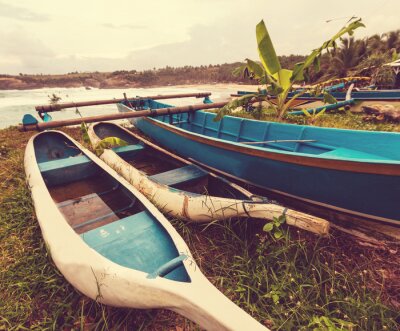 Fototapete Boote an indonesischer Küste