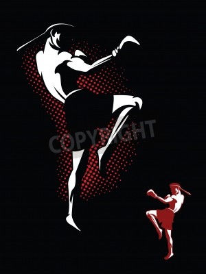 Fototapete Boxer auf schwarzem Hintergrund