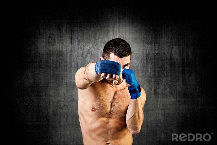 Fototapete Boxer vor dem Hintergrund der Betonwand
