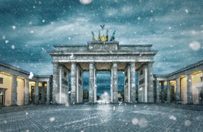 Fototapete Brandenburger Tor an einem verschneiten Tag