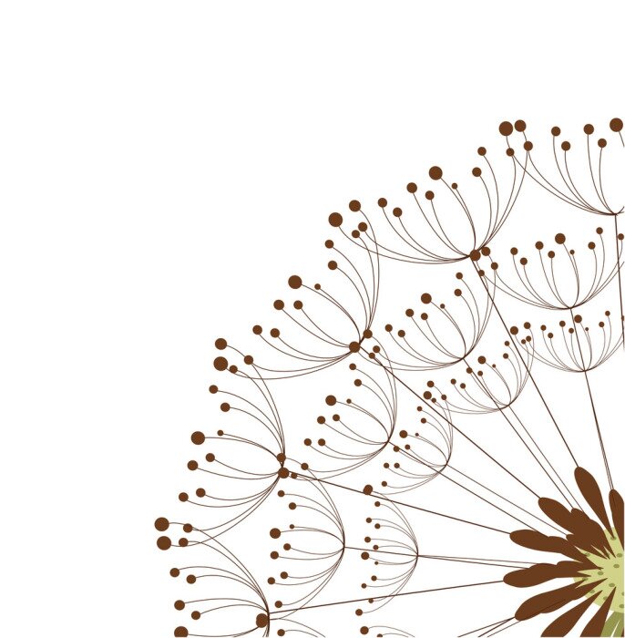 Fototapete Braune Pusteblumensamen