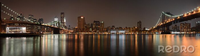 Fototapete Breite Skyline mit Brücke