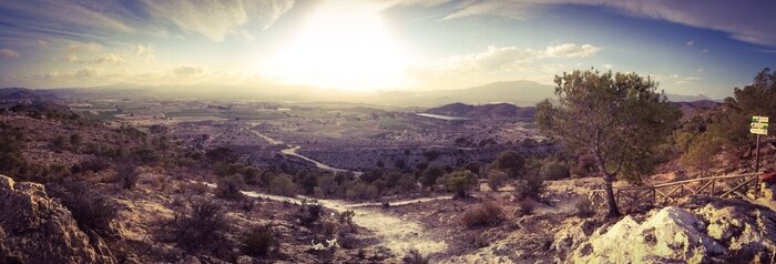 Fototapete Breitwand-Landschaft der Berge