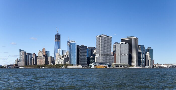 Fototapete Breitwand-Landschaft von New York City am Wasser