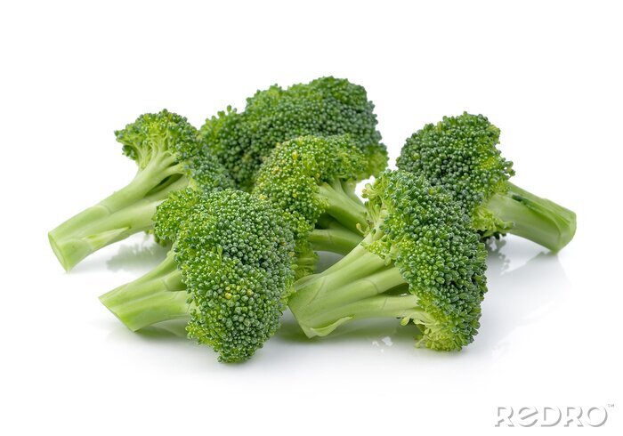 Fototapete Brokkoli auf weißem Hintergrund