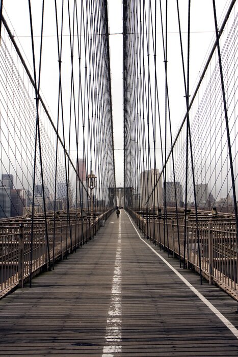 Fototapete Brooklin-Brücke mit Stadthintergrund