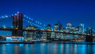 Fototapete Brooklyn Bridge auf Panorama von NY