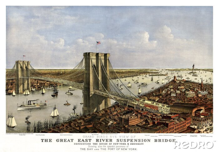 Fototapete Brooklyn Bridge aus der Vergangenheit