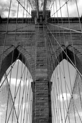 Fototapete Brooklyn Bridge aus Froschperspektive