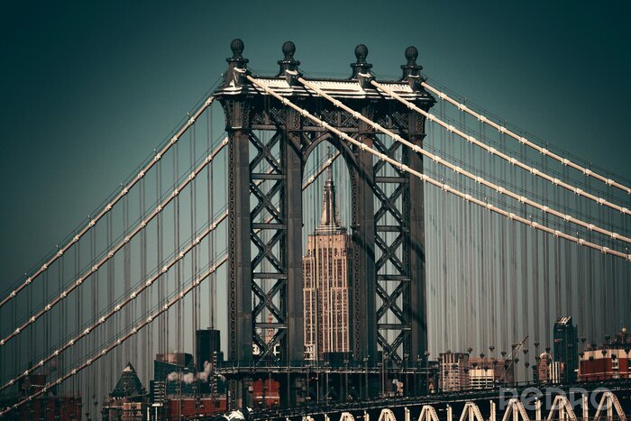 Fototapete Brooklyn Bridge in dunklen Farben