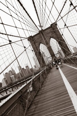 Fototapete Brooklyn Bridge schwarz-weiß