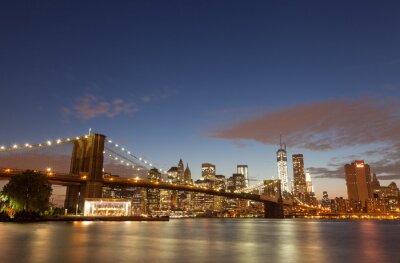 Fototapete Brooklyn Bridge und Lichter