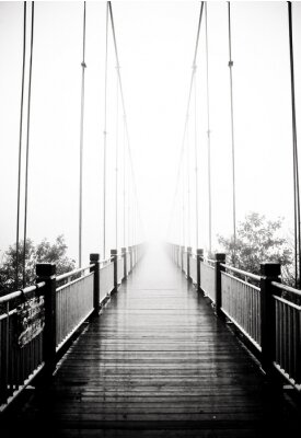 Fototapete Brücke 3d im Regen